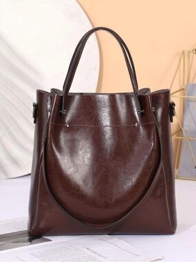 Chocolate Brown Leather Tote